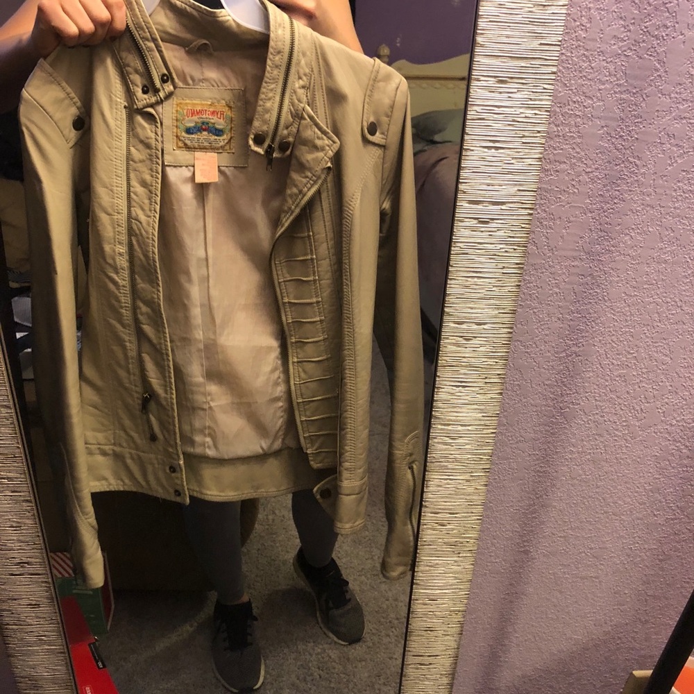 Tan leather jacket